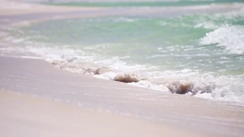 Small Waves crashing on the Beach Slow motion Stock Footage 203236334