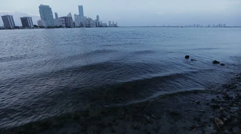 Small Waves At Dusk Stock Footage 27125582