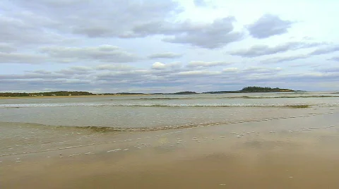 Small waves on gorgeous sandy beach Stock Footage 538837