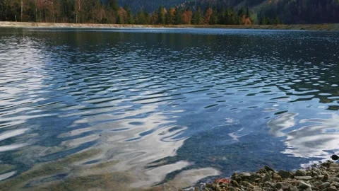Small waves on a lake forming ripples Stock Footage 262838602