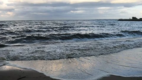 Small Waves at Laurence Harbor -05 Stock Footage 261306825