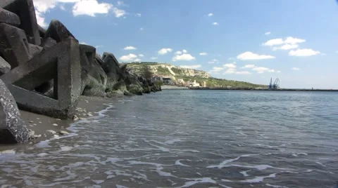 Small waves near the port Stock-Footage 5089222