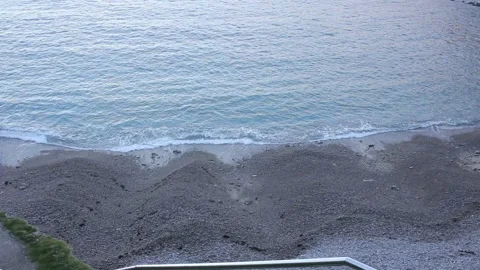 Small waves reaching beach of Silence near Aviles, Spain Stock Footage 273974991