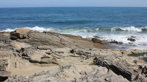 Small waves reaching the Cantabrian coast Stock Footage 232905905