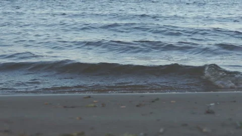 Small waves on the river in the evening. Stock Footage 137085267