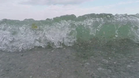 Small Waves Rolled on the Sandy Shore Stock Footage 50153100