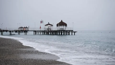 Small waves on a sandy beach Stock Footage 265680680
