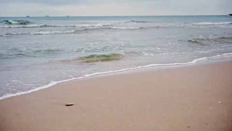 Small waves on the sandy seas Video stock 221310177