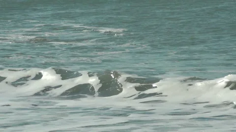 Small Waves In The Sea, Slow Motion Stock Footage 46600766