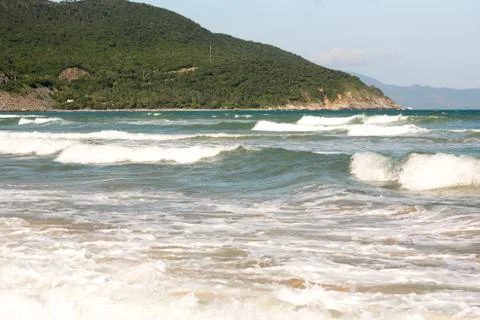 Small waves on the sea, turquoise wave, good weather Stock Photos