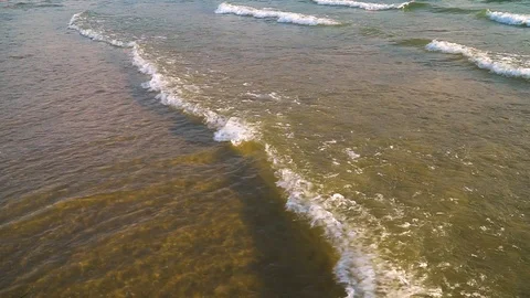 Small waves on the seashore. Slow motion 스톡 동영상 114065089