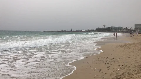 Small Waves Splashing On A Beach In Cyprus. Ocean Sea Stock Footage 106356035