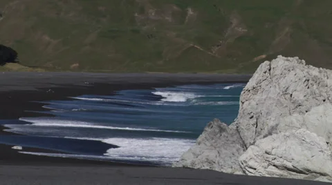 Small waves wash shore Stock Footage 33531152