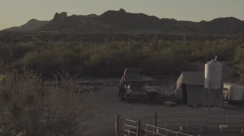 Small Western Desert Ranch Stock Footage 50436607