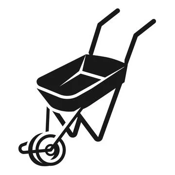 Small wheelbarrow icon, simple style 스톡 일러스트