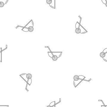 Small wheelbarrow pattern seamless Stock Illustration