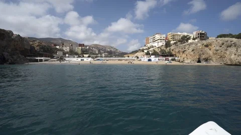 Small white boat sailing Stock Footage 122736488