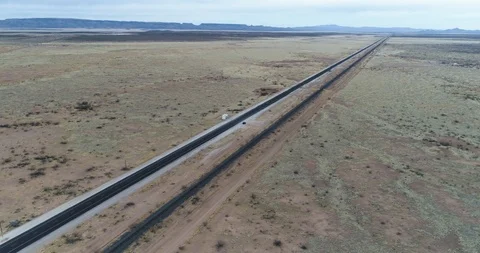 Small white building in the middle of no where, Valentine, Texas drone aerial 4K Stock Footage 111315395