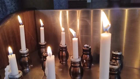 Small white candle Stock-Footage 331572613