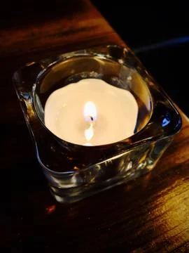 Small white candle Stock Photos