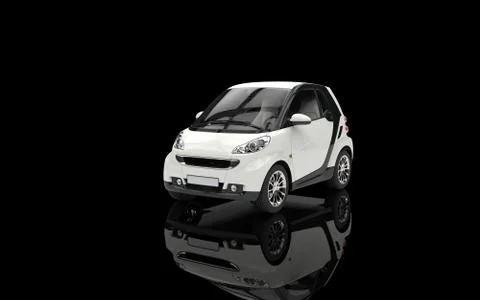 Small White Car On Black Background Stock Illustration