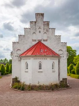 Small white chapel 스톡 사진
