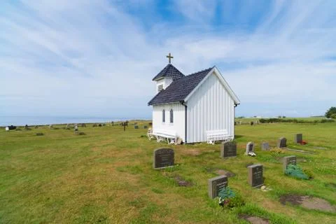 Small white chapel Stock Photos