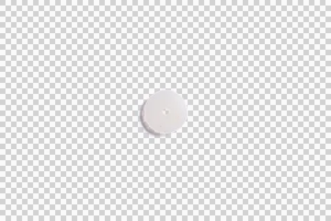 Small white circle with textured surface on transparent background. Stock Photos
