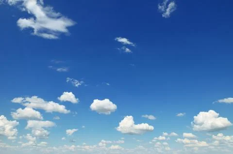 Small white clouds on sky background Foto stock