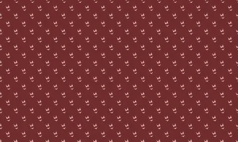 Small white dog illustrations on maroon background pattern Stock Illustration
