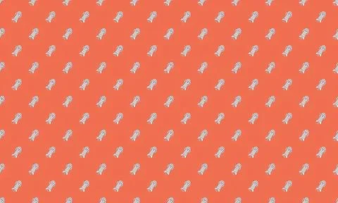 Small white dog pattern on orange background Stock Illustration