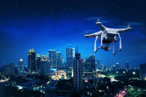 Small white drone Stock Photos