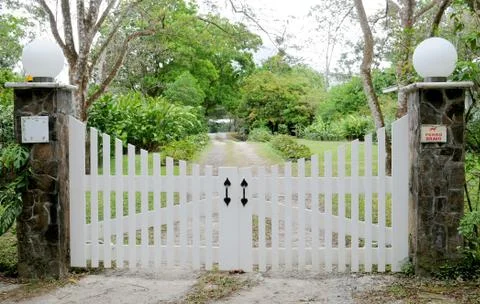 Small white gate Stock Photos