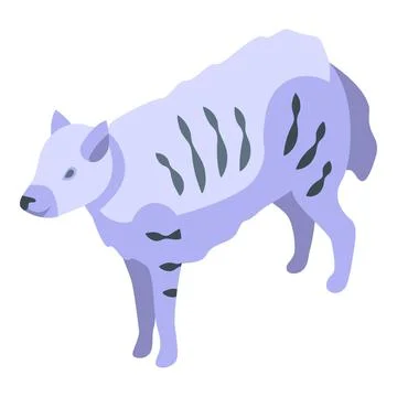Small white hyena icon isometric vector. Wild animal Stock Illustration
