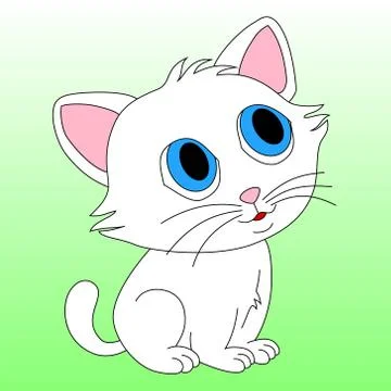 Small white kitten Stock Illustration
