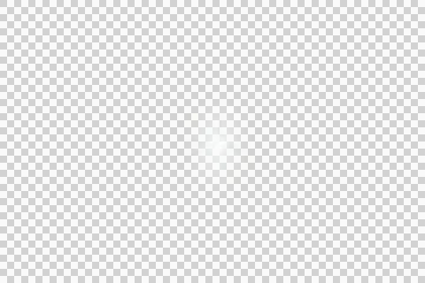 Small white lens flare with subtle radial rays on transparent background Stock Illustration