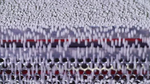 Small white Plastic balls rain Stock Footage 169868925