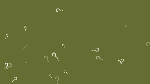 Small white question marks float gently in a muted green background with bl.. Stock Footage 340908306