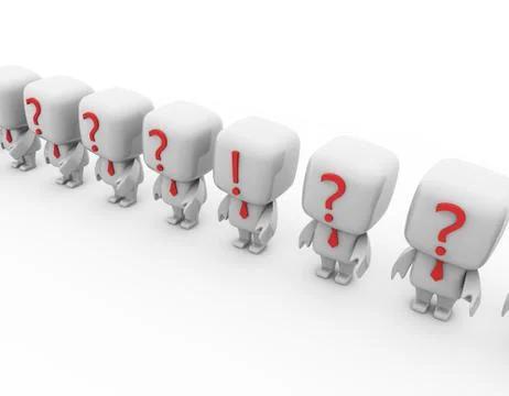 Small white queue, different people Stock Illustration