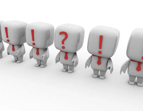 Small white queue, different people Stock Illustration