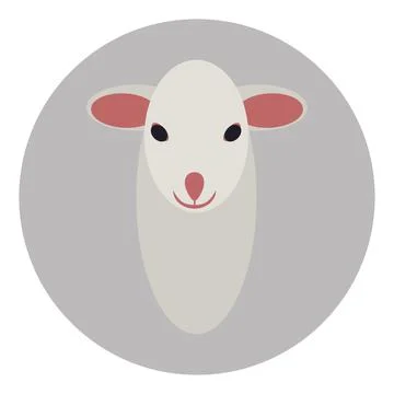Small white Sheep head icon vector Illustrazione stock