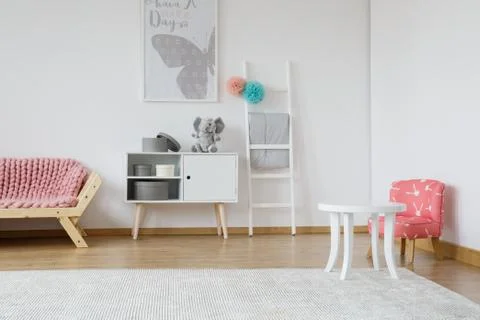 Small white table Stock Photos