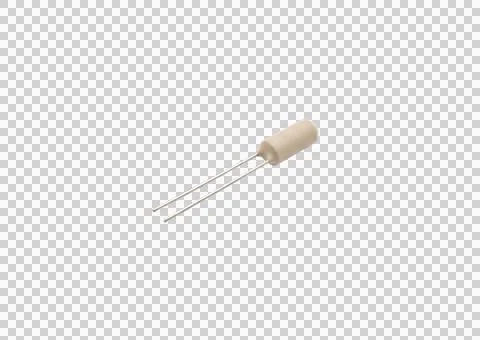 Small white thermistor with two wire leads isolated on a transparent backgr.. Photos