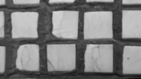 Small white tiles texture on the wall Stock Footage 98603464