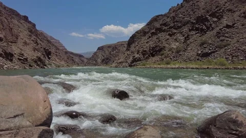 Small White Water Rapids in the Grand Canyon with Audio. Stock Footage 157188505