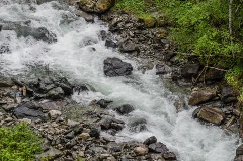 Small wild brook mountains Stock Photos