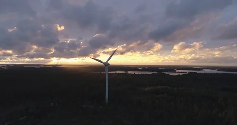 Small Wind Farm in Forest Video stock 86399957