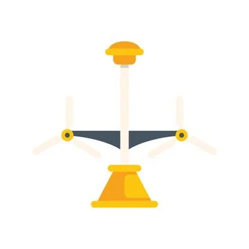 Small wind turbine generating clean energy using wind power Stock Illustration