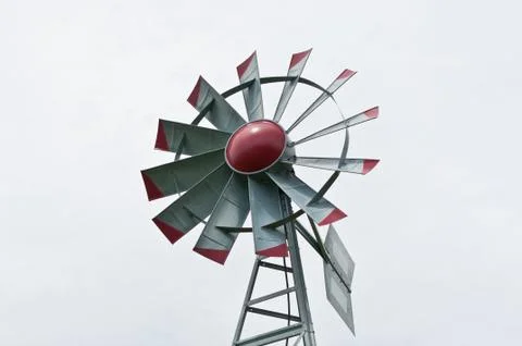 Small Windmill with Grey Sky Stock Photos