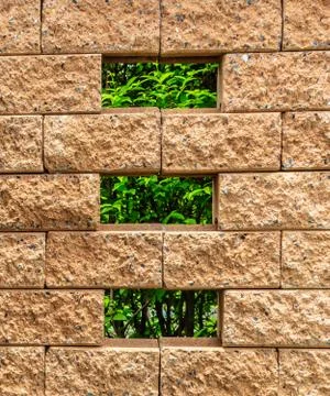 Small Window on Brown Brick Wall 스톡 사진